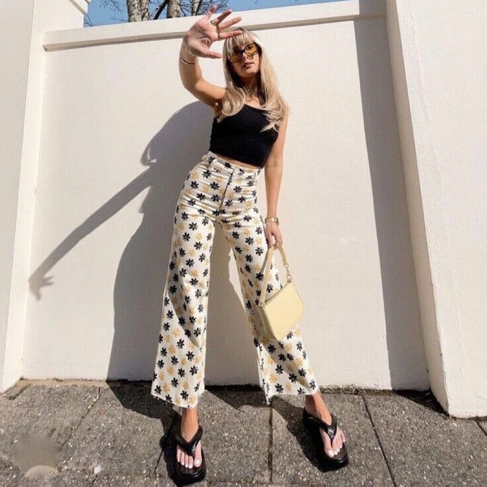 Zara the marine straight floral jeans
